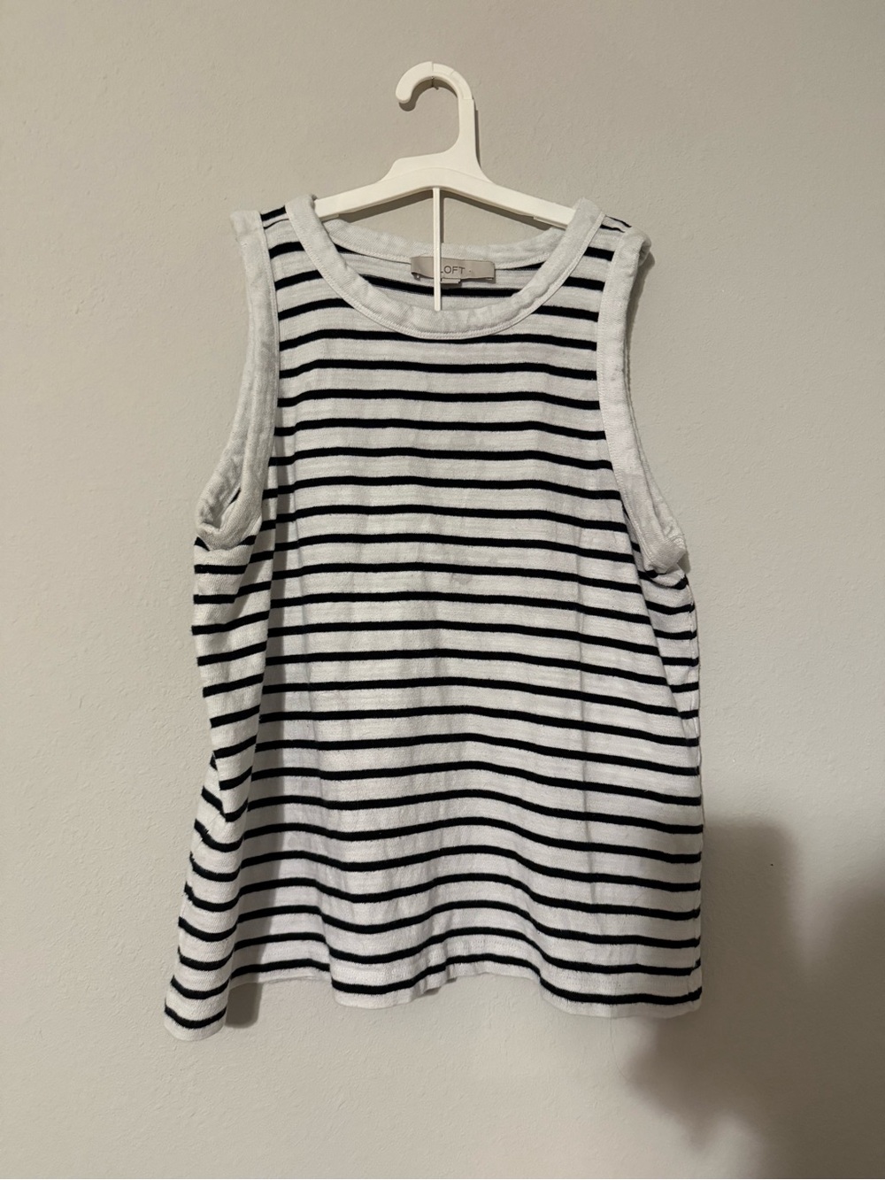LOFT Black & White Striped Tank